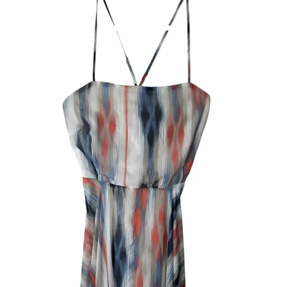 Fashion Nova Feels Like Destiny Maxi Dress Blue Combo Size 3X Asymmetrical - Picture 2 of 13